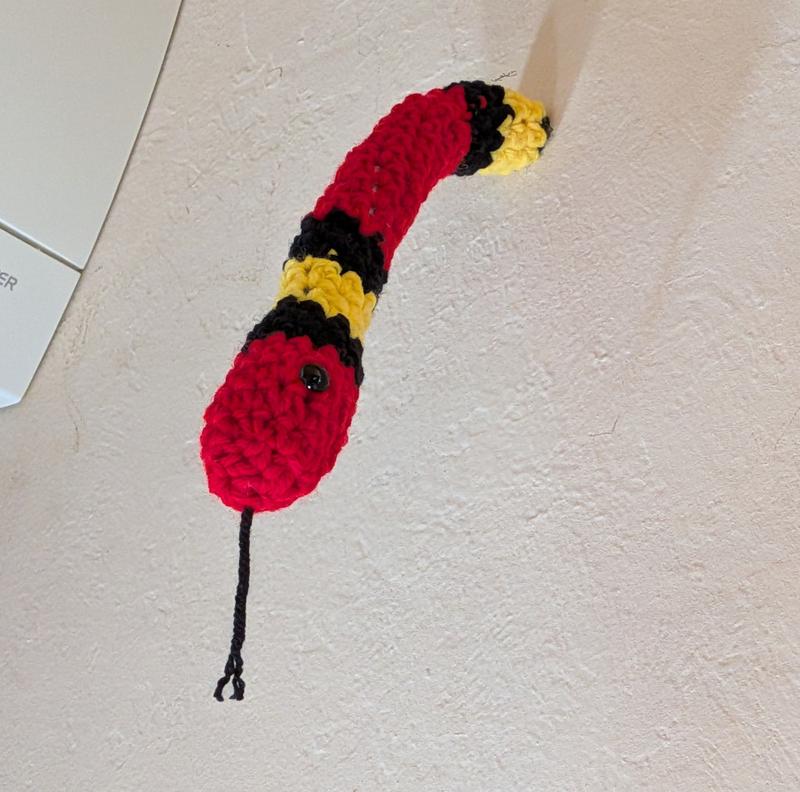 [Another crochet kingsnake ...]